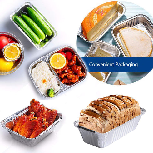 50 Pack 1Lb mini Loaf Pans Heavy Duty Disposable Aluminum Foil Bread Tins Standard Size - 6" X 3.5" X 2.5" Oven Safe Sturdy Small Bread Tin Pans-1...
