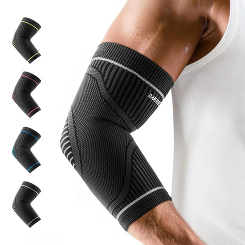 Elbow Compression Sleeve 2 Pack, High Elastic Elbow Brace for Tendonitis and Tennis Elbow for Women & Men, Pain Relief Elbow Sleeve for Tennis, Go...