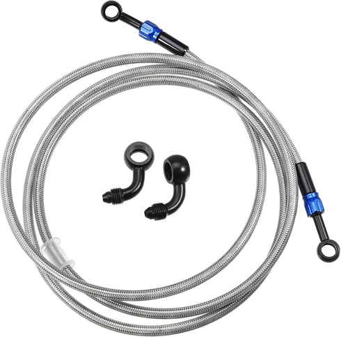 X AUTOHAUX Brake Hose AN3 28 90 Degree M10 Motorcycle Hydraulic Brake Line Oil Hose Pipe Fitting for ATV Motorcycle Motocross Racing Bike 200cm Si...