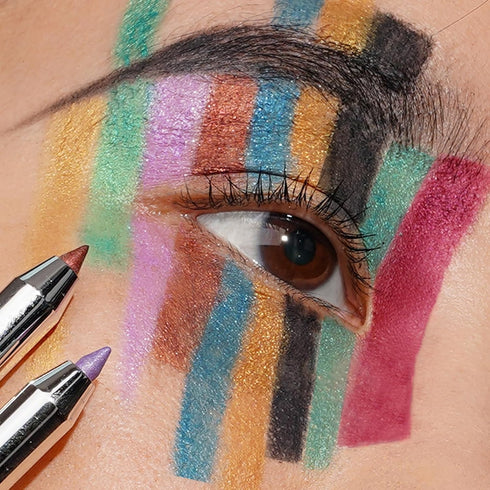 Gold Eyeliner Pen, Gel Eyeliner Pencil Waterproof Smudgeproof, Colored Creamy Eye Liner Pen with Built-in Sharpener for Creating Winged Eyeliner L...