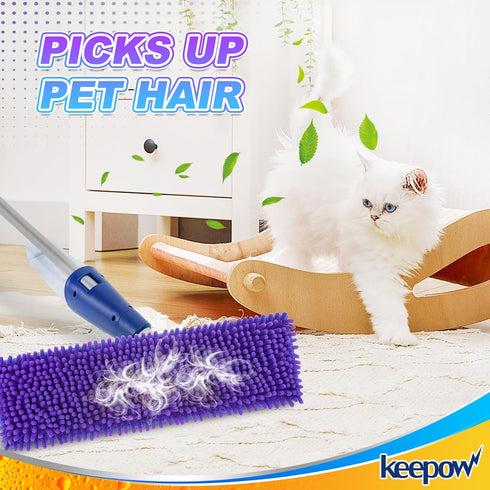 KEEPOW Pet System Microfiber Sweeping Pad for Mop, Replacement Pad for Floor Cleaner Dog & Hardwood Floors, 18 Inch Washable Cleaning & Dusting Pa...