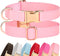 PET ARTIST Soft & Comfy Girl Dog Collars, Bright & Classic Pink Dog Collar Leather for Medium Dogs, Durable & Heavy Duty Nylon Dog Collar with Qui...