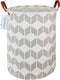 LANGYASHAN Laundry Basket Canvas Fabric Collapsible Organizer Basket for Storage Bin Toy Bins Gift Baskets Bedroom Clothes Children Nursery Hamper...