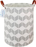 LANGYASHAN Laundry Basket Canvas Fabric Collapsible Organizer Basket for Storage Bin Toy Bins Gift Baskets Bedroom Clothes Children Nursery Hamper...