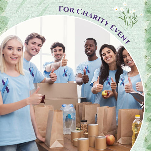 Hanaive 300 Pcs Suicide Prevention Awareness Purple Blue Ribbons Pins Wired Fabric Ribbons with Safety Pins Lapel Pin Satin Ribbon for Charity Pub...