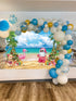 July Christmas Backdrop 8x6FT Tropical Flamingo Palm Tree Hawaiian Photography Background Summer Beach Santa Claus Party Decoration Supplies Photo...