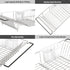 SIMPLE HOUSEWARE Large Over Sink Counter Top Stainless Steel Dish Drainer Drying Rack with Utensil Holder, Chrome...