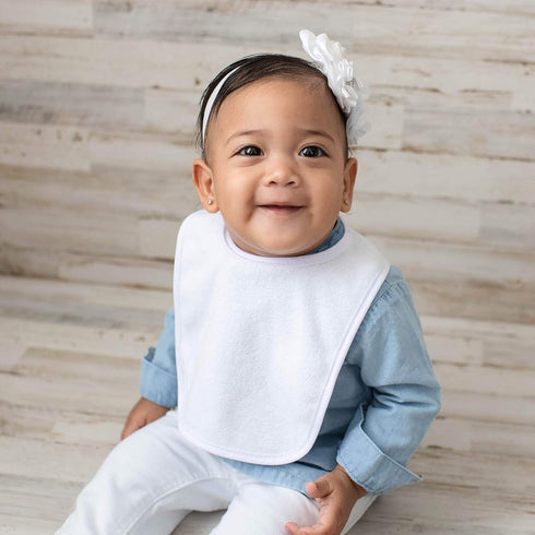 Neat Solutions 2-Ply Knit Terry Solid Color Feeder Bibs in White - 10 Count(Pack of 1)...