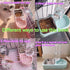 Cage Dual Bowl, Crate Hanging Double Dog Cat Bowls, Pet Water and Food Bowl Set with Automatic Water Dispenser Bottle Detachable Stainless Steel B...