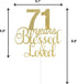 ALPHA K 71 st Birthday/Anniversary Cake Topper – 71 Years Blessed & Loved Cake Topper with Gold Glitter...