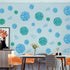 Fashion 3D DIY Creative Blue Flowers Wall Decals Flower Vines Wall Stickers Murals Removable Decor Decal for Living Room Girls Bedroom Home Wall D...