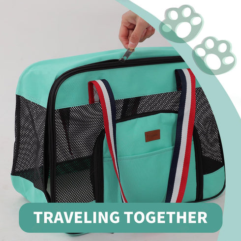Green Small Dog Puppy Bag Cat Carrier Kitty Purse Pet's Totes Small Animals Bunny Rabbit Handbag Traveling Outdoor Go to The Vet Carry...