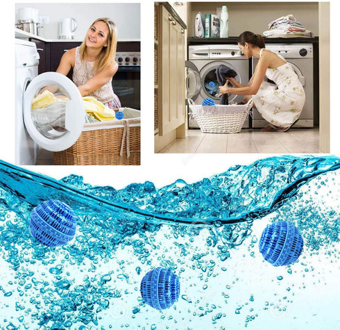 Eco-Friendly Laundry Balls, 2Pcs Premium Washing Ball, Super Soft Shell Doesn't Hurt Clothes, Advanced ceramic balls, 2000 Washing Cycle Laundry B...