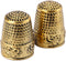 Mtsooning Metal Sewing Thimble, 2PCS Brass Ring Thimbles,Antique Fingertip Shield Quilting Accessories for Embroidery Needlework Knitting DIY Craf...