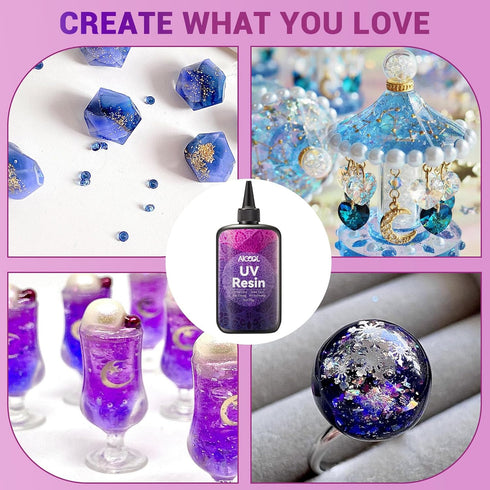 UV Resin Kit 270g, Crystal Clear High Gloss UV Epoxy Resin for Jewelry Making, Casting and Coating, DIY Crafts, Resin Art Supplies...
