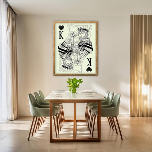 Posterizer 1 pcs-black and white king of hearts bar card print-Miscellaneous-Sports & Hobby Art-Decor for Game Room or Man Cave- unframed wall art...