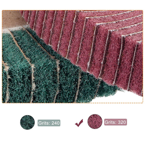 uxcell 200mm x 25mm 320 Grit Non-Woven Polishing Burnishing Wheel Abrasive Cloth Nylon Wire Drawing Flap Wheel for Stainless Steel Metal Red...