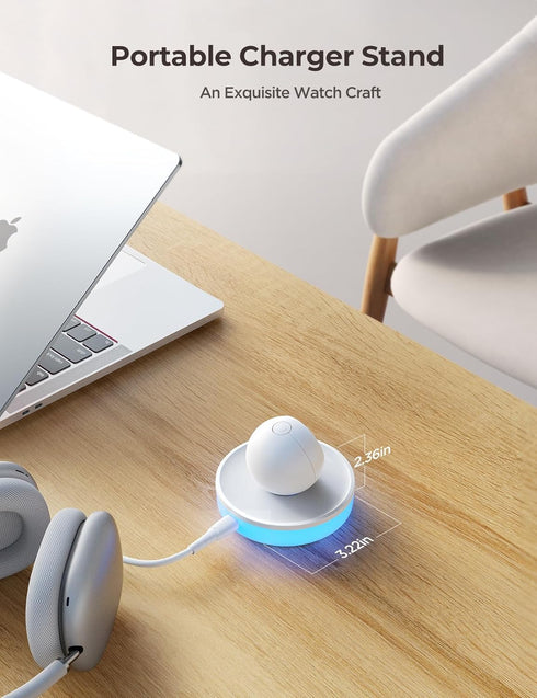 JOYROOM for Apple Watch Charger Stand, Portable Magnetic Charging Dock with USB C Cable & 7 Colorful Light, Fast iWatch Charger Stand Compatible w...