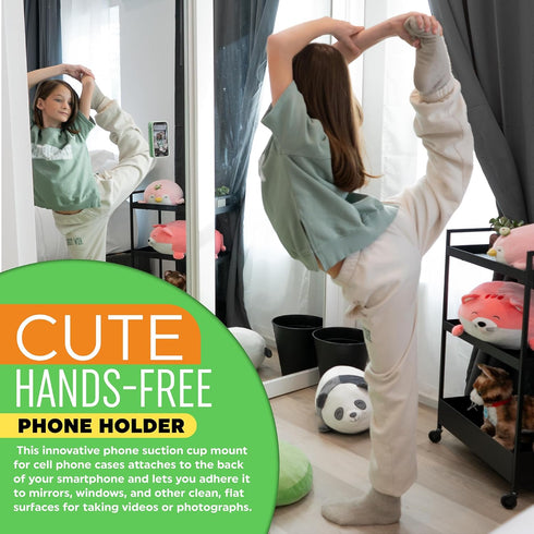 MAX Silicone Suction Phone Case Adhesive Mount - Hands-Free, Strong Grip Holder for Selfies and Videos - Durable, Easy to Use - iPhone and Android...