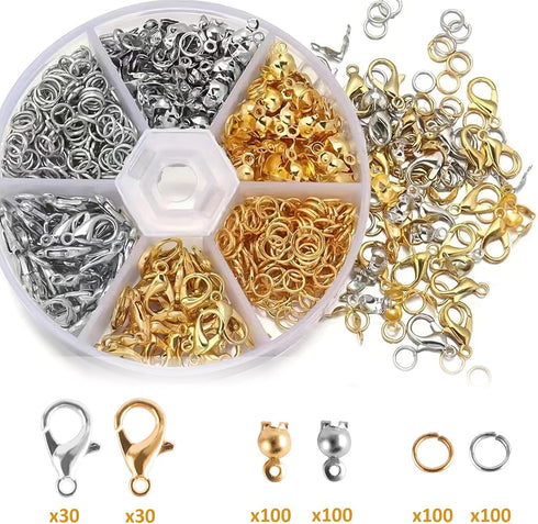 462 Pcs Lobster Claw Clasps for Jewelry Making Kit,Lobster Clasp Set with Open Jump Rings Connectors,Bracelet Making Kit for Jewellery DIY Craft w...