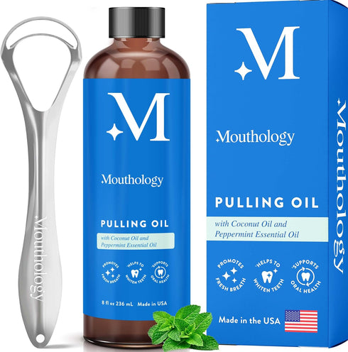 Coconut Oil Pulling for Teeth and Gums (Made in USA), Whitening Pulling Oil Coconut Mint Mouthwash for Fresh Breath Ayurvedic Oil Pulling Mouth Gu...