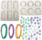 EUPNHY 2pcs Silicone Wax Sachet Molds Scented Wax Tablets Molds-Including 3pcs 40 inches Rawhide Rope and 60pcs Bails. (Combination 01)...