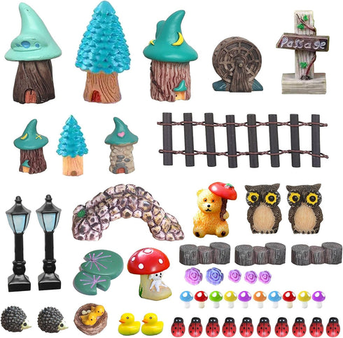 BEZALEL Miniature Fairy Garden Supplies Kit – Mini Fairy Garden Miniatures Decor for Garden Micro Landscape Yard Bonsai, Terrariums, Plant Pots – ...