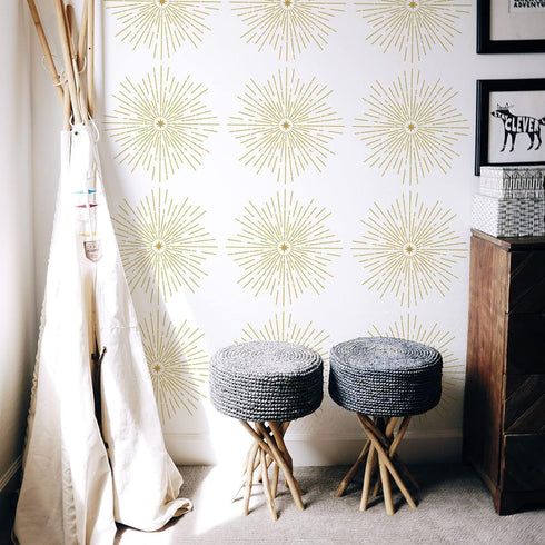 FINGERINSPIRE Starburst Stencils 11.8x11.8 inch Shining Stars Painting Stencils Plastic Stars & Light Pattern Stencils Resuable Star Crafts DIY Ho...