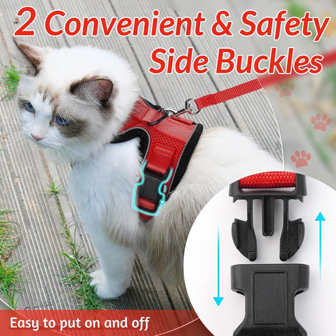 rabbitgoo Cat Harness and Leash for Walking, Escape Proof Soft Adjustable Vest Harnesses for Cats, Easy Control Breathable Reflective Strips Jacke...