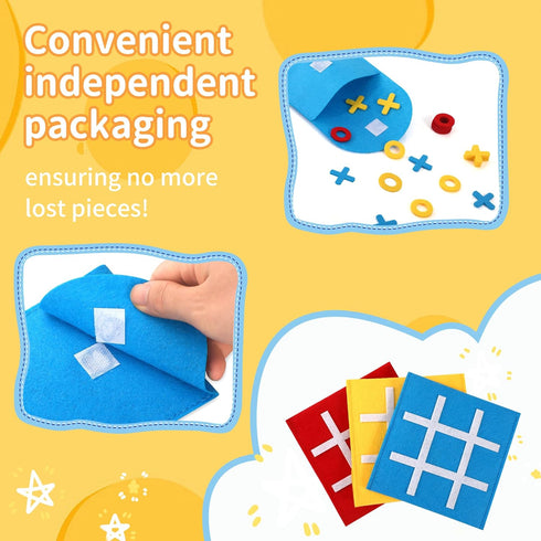 Tic Tac Toe Game for Kids Mini Board Game Toys Birthday Party Favors for Kids Goodie Bags End of Year Classroom Gifts for Students (Bulk Pack of 3...