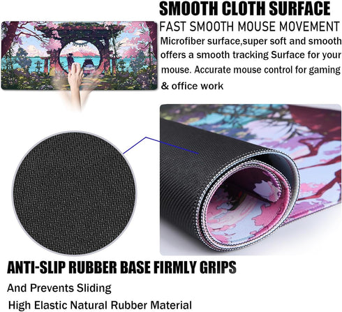 Gaming Mouse Pad, Large Mouse Pad for Gaming, Durable 31.5"x15.7" Extended Mouse Mat with Stitched Edges, Waterproof Non-Slip Base Long XXL Large ...