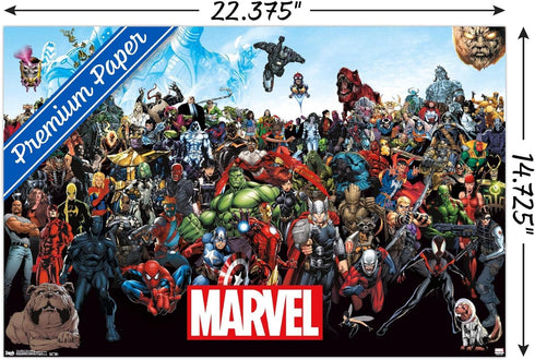 Trends International Marvel Comics The Marvel Lineup Wall Poster, 22.4L x 14.7W, Premium Unframed Version...