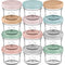 KeaBabies 12pk 4oz Glass Baby Food Containers - Leak-Proof, Microwavable Small Baby Glass Jars with Lids, Baby Food Storage Containers, Baby Snack...