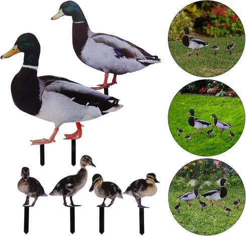 6pcs Garden Decoration Insert Easter Figurines Back Yard Decor Yard Decoration Duck Lawn Sculpture Stake Duck Yard Sign Backyard Decor Animal Inse...