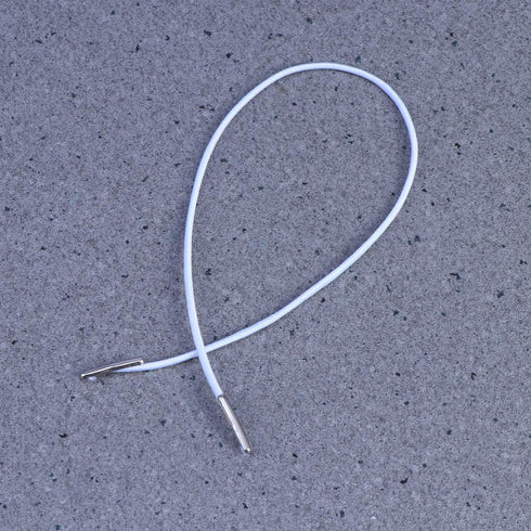 SEWACC 50pcs Elastic Barbed Cord Loop Stretch Round Strings with Dual Metal Barbs Barbed Fasteners for Mask Making Binding (White)...