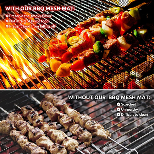 Dailyart Grill Mesh - Set of 5 Non-Stick Mesh Grill, Even Heating, Easy Clean-Up, Reusable and Durable, Perfect Mesh Grill Mat for Outdoor BBQ Acc...