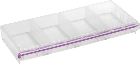 Craft Mates Bead Organizer and Plastic Containers Craft & Sewing Supplies Storage, 4 Locking Compartments (2XL), Clear Lids...