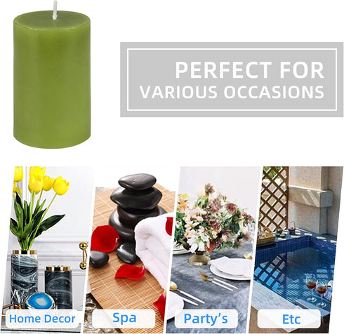 Jeco “2” Diameter by 3” Sage Green Pillar Candle,CPZ-2311...