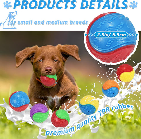 6Pcs Squeaky Dog Balls, Dog Toys Balls for Training, Tough Ball Toys for Dogs, Fit with Dog Ball Launcher, High Bouncy Dog Ball for Interactive Pl...