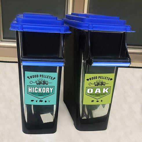 Smoker Grill Pellet Label Stickers, for Wood Pellet Storage Containers, Pasted on Pellet Storage Bucket for Easy Identification of Pellets of Diff...