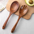 LOVEINUSA Salad Servers, 10.7in Wood Salad Tongs Salad Serving Set Salad Serving Tossing Utensils for Mixing, Tossing and Cooking...
