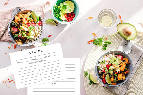 75 Count Recipe Cards 4x6inch Double Sided Thick Card Stock Fit with Recipe Binder Recipe Box Modern Minimal Design...