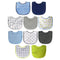 Neat Solutions 10 Pack Water Resistant Bib Set Blue/Grey Assorted, 10 Count, 0+ Months...