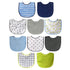 Neat Solutions 10 Pack Water Resistant Bib Set Blue/Grey Assorted, 10 Count, 0+ Months...