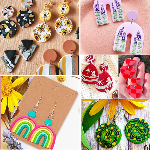 Christmas Polymer Clay Cutters kit, 25pcs Christmas Shapes Clay Earring Cutters with Earring Cards for Polymer Clay Earring Small Christmas Tree C...