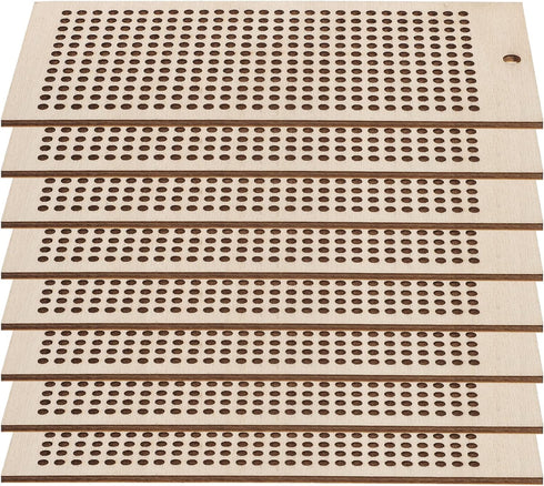 EXCEART Art and Crafts Sewing Wooden Bookmark Cross Stitch Embroidery Kit Wooden Cross Stitch Bookmark 8Pcs...