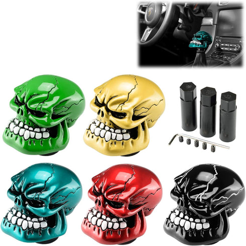 Yellow Universal Manual Wicked Skull Head Gear Stick Car Shift Knob Shifter Halloween...