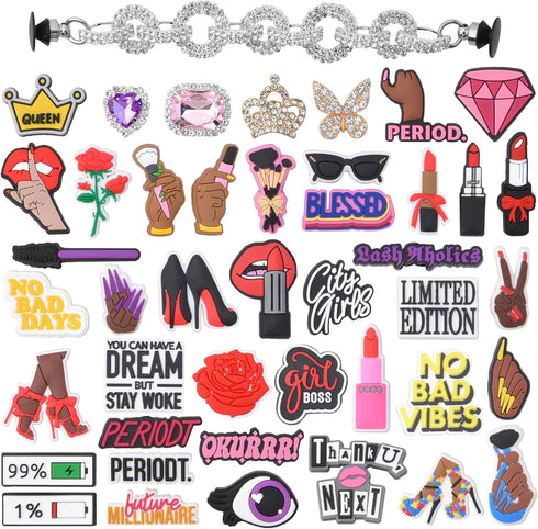 UNN Lot of 30,50,100pcs Girls Pink Shoe Charms for Kid's Shoes Decoration Birthday Gifts...