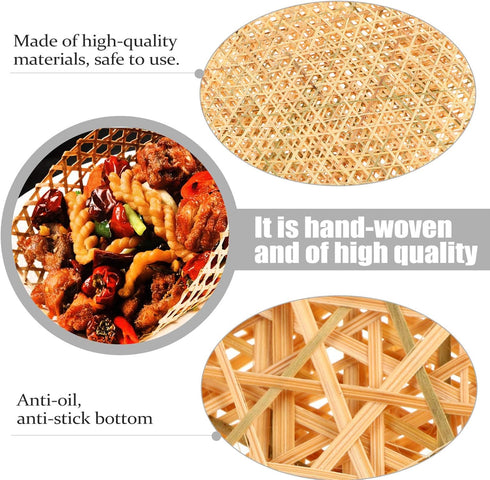 Hemoton Bamboo Mesh Pad Round Woven Placemats Table Mat Heat Insulation Dish Mat...