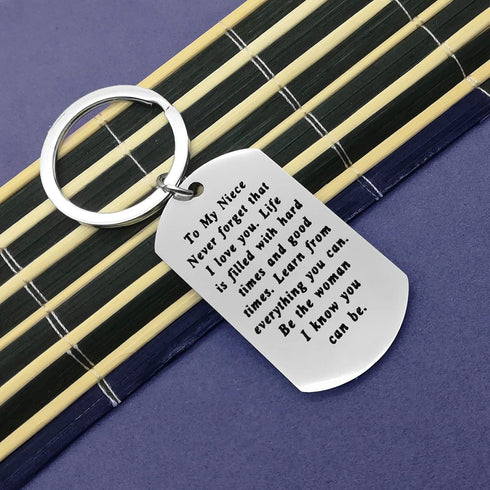 To My Niece Keychain Gift Inspirational Niece Gifts from Aunt Uncle Never Forget That I Love You Keychain Encouragement Jewelry Gifts for Niece Bi...